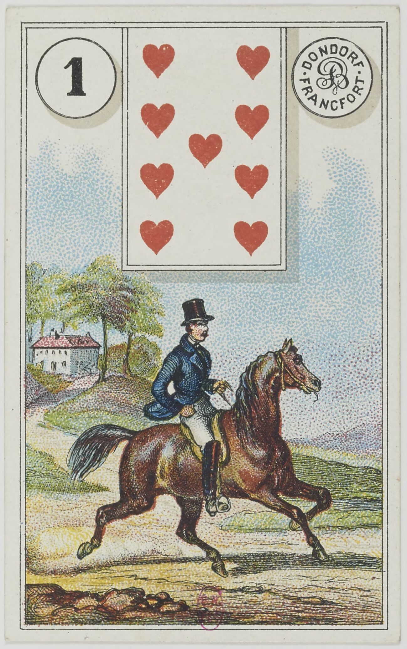Historical Petit Lenormand card — The Rider